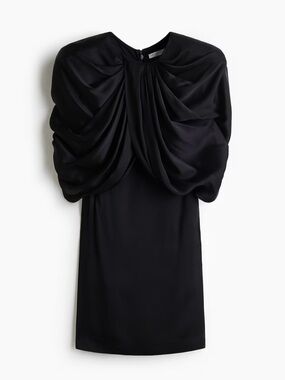 STELLA MCCARTNEY H&M Draped Satin Mini Dress Size various NWT Black